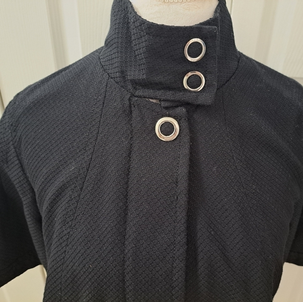 apt 9 Black Textured Cropped Zip Up Jacket Size M - Picture 2 of 13